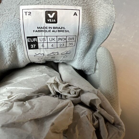 Veja V-10 Leather Extra White Platine Size 6 NIB - Picture 5 of 8